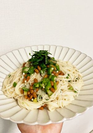 オクラと納豆のネバネバそうめん-レシピのメイン写真