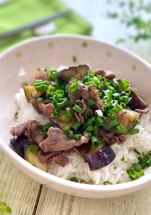 ジンジャーなす牛丼-レシピのメイン写真