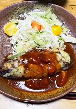 トマトinソースで♪茄子のチーズバーグ♡-レシピのメイン写真