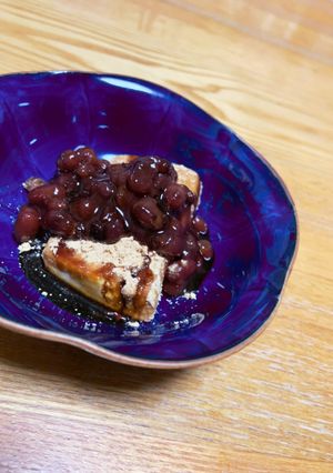豆腐で罪悪感なし☆粒あんきな粉豆腐-レシピのメイン写真