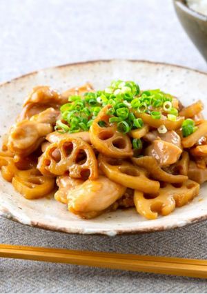鶏肉とれんこんのだし醤油照焼-レシピのメイン写真