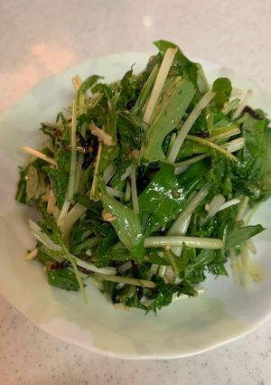 水菜嫌いな人のための水菜塩昆布サラダ-レシピのメイン写真