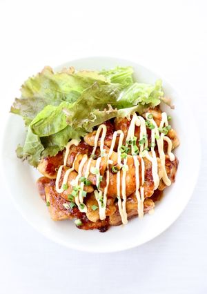 マヨネーズ良い！【鶏むね肉の甘酢照り焼き-レシピのメイン写真