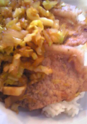 キャベツと玉ねぎの豚生姜焼き丼-レシピのメイン写真