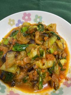 茄子と青梗菜のトマトソース炒め-レシピのメイン写真