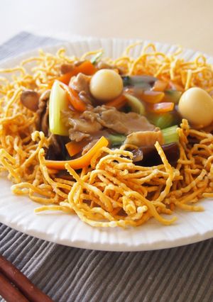 【かき醤油】あんかけかた焼きそば-レシピのメイン写真