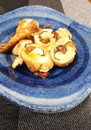 ミコばあばのささみの甘辛梅じそ巻き-レシピのメイン写真