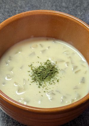 ほっこり温かい♡蓮根と玉ねぎの豆乳スープ-レシピのメイン写真