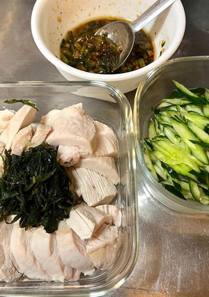 鶏胸肉のカオマンガイ、にんにくしょうがだれ-レシピのメイン写真