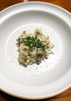 ブルーチーズのきのこリゾット-レシピのメイン写真