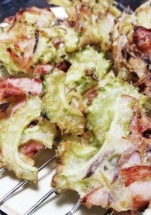ゴーヤとみょうがとハムのかき揚げ-レシピのメイン写真