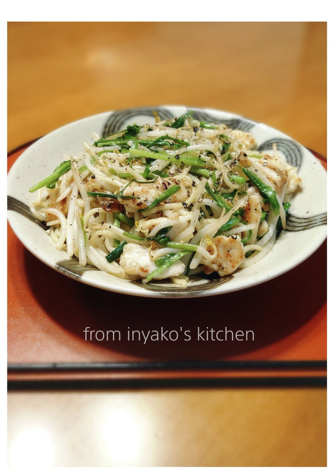 もやしは便利☆鶏ささみ、ニラの塩焼きそば-レシピのメイン写真