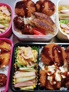 高校生息子、旦那、娘弁当(9/1)-レシピのメイン写真