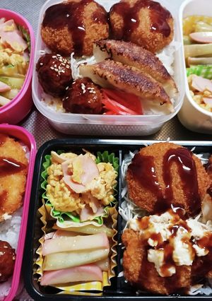 高校生息子、旦那、娘弁当(9/1)-レシピのメイン写真