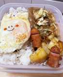 じゃがいもの醤油炒め★バジルチキン弁当
