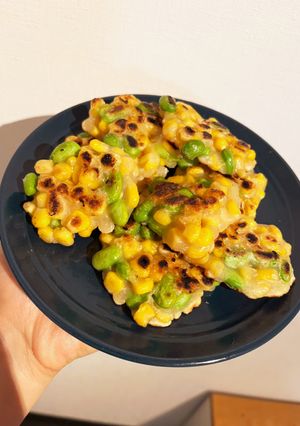 コーン缶で簡単！枝豆とコーンのおやき-レシピのメイン写真