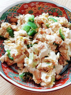 ツナ缶でヘルシー炒り豆腐-レシピのメイン写真