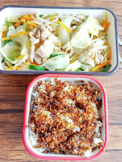 手抜き&時短の自分弁当☆錦松梅弁当 ♪-レシピのメイン写真