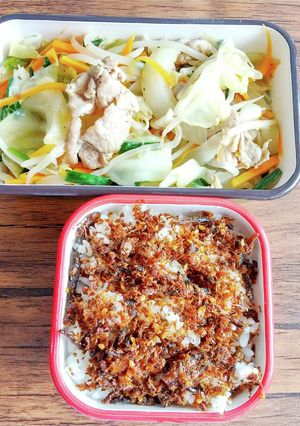 手抜き＆時短の自分弁当☆錦松梅弁当 ♪-レシピのメイン写真