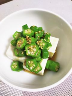 簡単!絹豆腐のオクラ乗せ-レシピのメイン写真