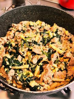 【パパ料理】筍とほうれん草の炒め物-レシピのメイン写真