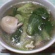 青梗菜と鶏ひき肉のスープ
