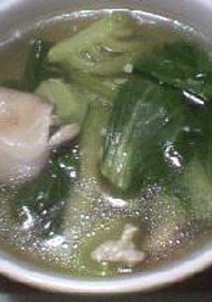 青梗菜と鶏ひき肉のスープ-レシピのメイン写真