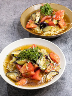 トマトとなすのさっぱり冷やしラーメン-レシピのメイン写真