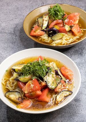 トマトとなすのさっぱり冷やしラーメン-レシピのメイン写真