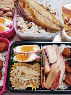 高校生息子、旦那、娘弁当(9/2)-レシピのメイン写真