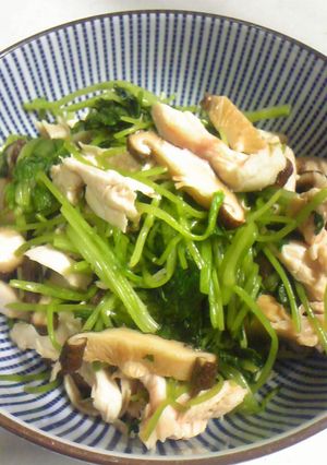 三つ葉 焼きしいたけ ささみの和え物-レシピのメイン写真