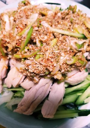 鶏モモ肉の葱ソースサラダ-レシピのメイン写真