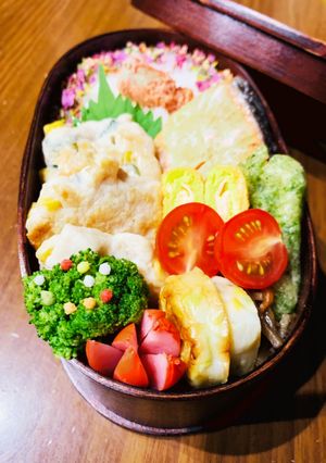 鶏胸肉とコーンのかき揚げわっぱ弁当♡-レシピのメイン写真