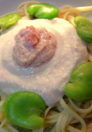お豆腐でつくる☆たらこクリームパスタ-レシピのメイン写真