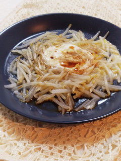 レンジでもや卵(もやしの巣ごもり風)-レシピのメイン写真