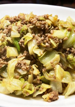 挽肉キャベツ(カレー味のふりかけ?)-レシピのメイン写真