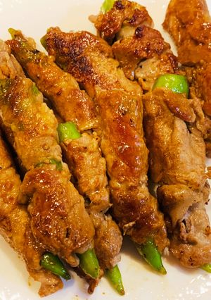 甘長ピーマンの豚肉巻き　甘辛照り焼き-レシピのメイン写真