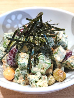 栄養満点★オクラと豆の海苔マヨサラダ-レシピのメイン写真