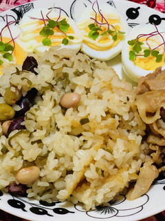 塩昆布とミックスビーンズの炊き込みご飯-レシピのメイン写真
