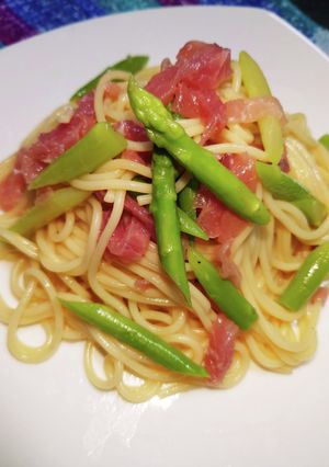 生ハムとアスパラの冷製レモンパスタ-レシピのメイン写真