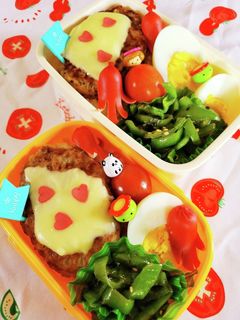 のっけ弁☆早楽!チーズハンバーグ弁当☆-レシピのメイン写真