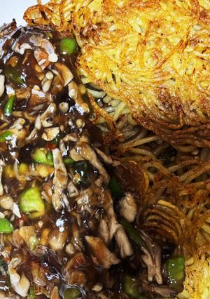 節約豪華 キノコあん入りかた焼きそば-レシピのメイン写真