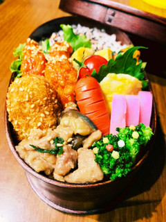 なすと豚肉のスタミナ炒めわっぱ弁当♡-レシピのメイン写真
