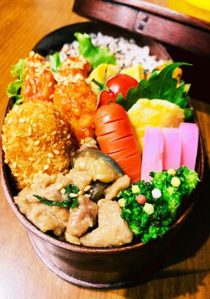 なすと豚肉のスタミナ炒めわっぱ弁当♡-レシピのメイン写真