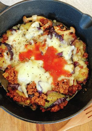タコスミートで茄子のチーズ焼き-レシピのメイン写真