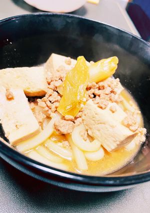 簡単!すき焼き風肉豆腐うどん-レシピのメイン写真
