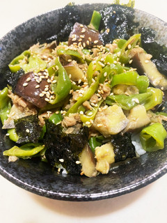 万願寺(ししとう)と茄子でめちゃウマ丼-レシピのメイン写真