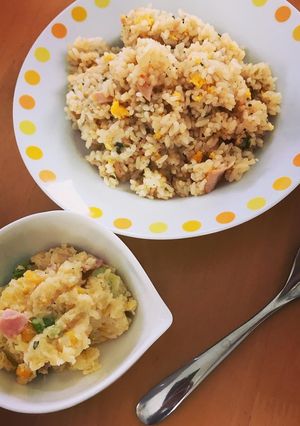 同時に二品！炊飯器で簡単！炒飯&ポテサラ-レシピのメイン写真
