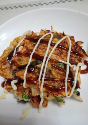 チヂミ風　もやしライスお好み焼き-レシピのメイン写真
