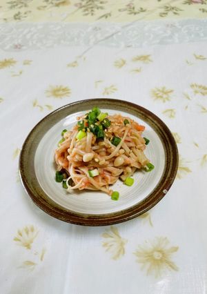 榎のたらこスパゲッティ風-レシピのメイン写真